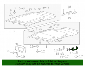 Ceiling handle front left Lincoln MKX 16-18 black