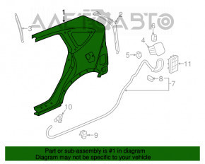 Honda CRV 12-16 rear right quarter wing