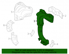Exhaust manifold Toyota Highlander 14-19 2.7