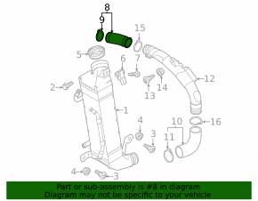 Upper air pipe VW Passat b7 12-15 USA 2.0TDI