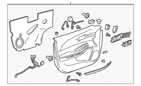 Door trim card front right Chevrolet Malibu 13-15 leather black