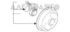 Rear right brake drum Ford Focus 98-04 with bearing 230mm