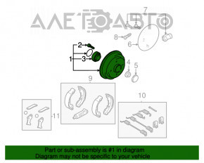 Rear right brake drum Ford Focus 98-04 with bearing 230mm