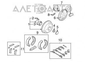 Rear right brake drum Ford Focus 98-04 with bearing 230mm