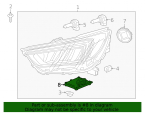 Left headlight control unit for Buick Encore 17-20 Full LED