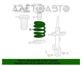 Front right spring Lexus RX450h 16-22