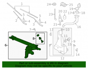 Windscreen wiper linkage with motor for Audi E-Tron 19-23