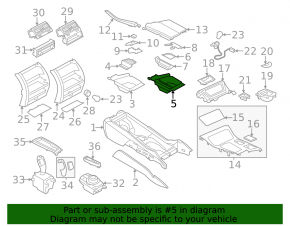 Glove compartment of the central console BMW 5 F10 11-16
