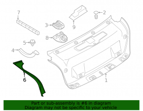 Left trunk lid trim BMW 3 G20 19- on the body
