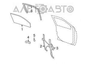 Front left door glass Jeep Patriot 11-17