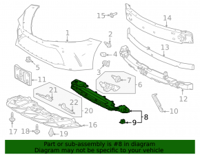 Lower front bumper deflector for Toyota Camry 25-26 plastic