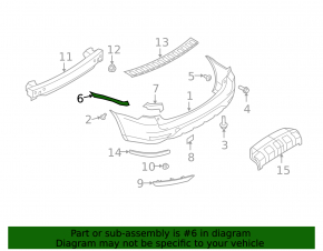 Left outer rear bumper mount for Subaru Forester 2008-2013