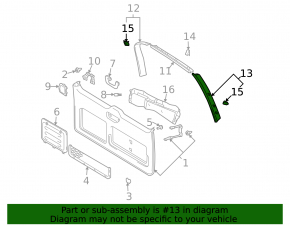 Left trunk door trim for Lexus GX470 03-09, gray