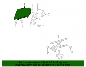 Rear left door glass for Toyota Prius 20 04-09