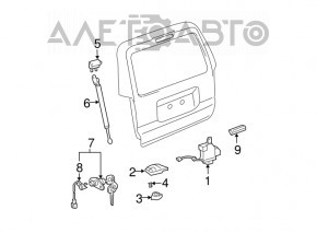 Left tailgate hinge Toyota Prius V 12-17