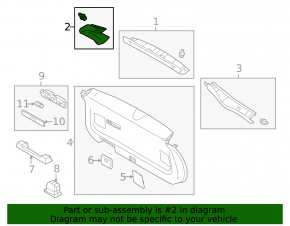 Right tailgate trim for Mitsubishi Outlander 22-25, black