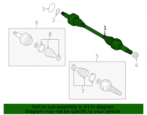 Drive axle rear left Audi Q7 4L 10-15 V6 rusty
