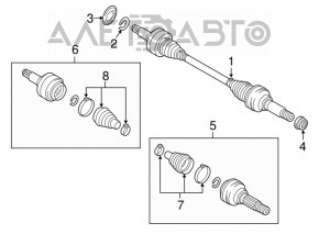 Drive axle shaft rear left Audi Q7 4L 11-15 3.0