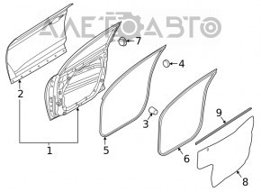 Hyundai Kona 18-23 front left door seal