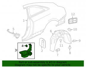 Cadillac ATS 13- Fuel Filler Door Housing