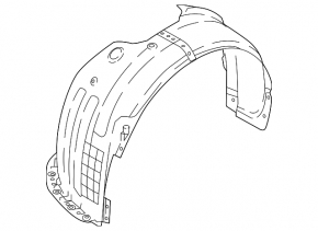 Front left fender liner for Hyundai Accent 18-23