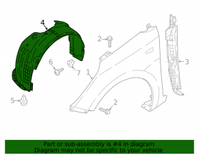 Front left fender liner for Hyundai Accent 18-23