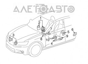 Airbag sensor rear right Lexus IS 14-20