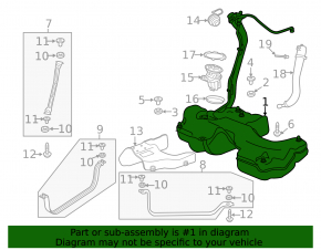 Fuel tank for the Audi A4 B9 20-21 2.0T