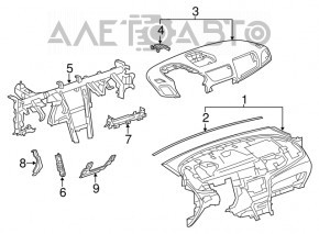 Buick Encore 13-16 under-torpedo reinforcement pipe without airbag passenger knees