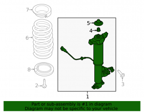 Rear left shock absorber for Lincoln Continental 17-20 AWD, R19, electric