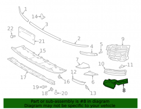 Right front bumper air duct for Land Rover Range Rover 18-21 rest.