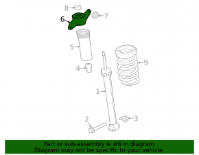 Rear right shock absorber support for Jaguar XE 17-20
