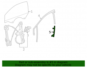 Front left door glass guide Chevrolet Volt 16-