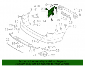 Rear bumper mount right Volvo V90 17-22 usa