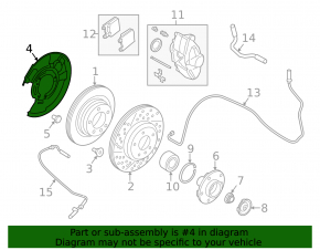 Rear left brake disc cover BMW 2 F22 14-21 M package