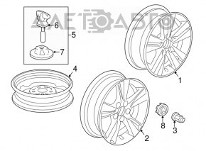 Wheel disk R17 Acura ILX 13-15 curb