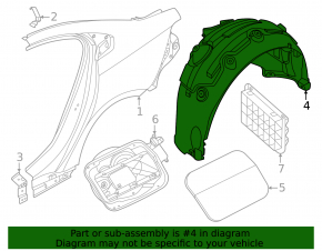 Rear right fender liner BMW 5 G60 24-25 Body & components