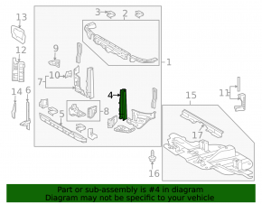 TV side bar left Toyota Sequoia 08-16