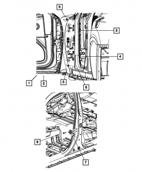 Door hinge lower front right Dodge Charger 11-23