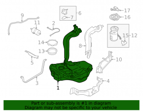 Fuel tank VW Jetta 13-16 USA hybrid