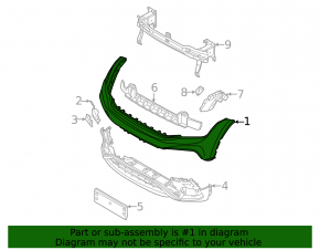Bare front bumper VW Tiguan 22-24 R-Line, without parking sensors