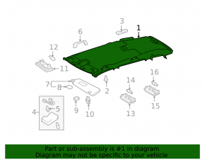 Toyota Highlander 08-10 Headliner
