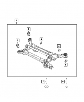 Subframe rear Chrysler Pacifica 17- FWD