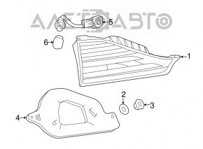 Inner tailgate light, left, Lexus CT200h 11-17