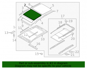 Front sunroof glass Hyundai Santa FE Sport 13-18
