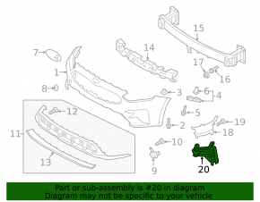 Front bumper grille left Kia Forte 19-21 structure