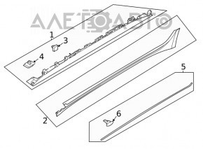 Left lower threshold Hyundai Sonata 20-22
