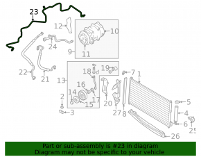 Long air conditioning hose, iron, Nissan Murano z50 2003-2007