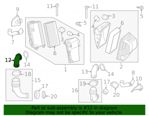Air duct from filter right Porsche Cayenne 958 11-17 4.8 Turbo