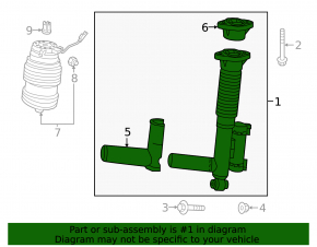 Rear left shock absorber Mercedes E 400 17-18 AWD, Luxury pkg